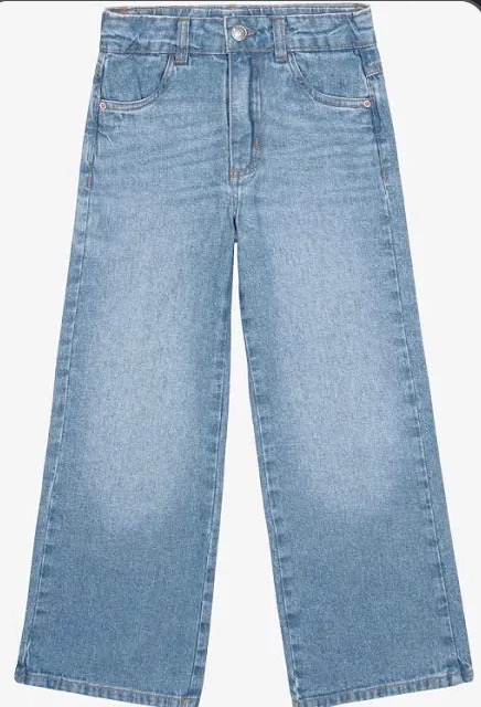 CALCA JEANS FEM WIDE LEG TAM 14 YETS