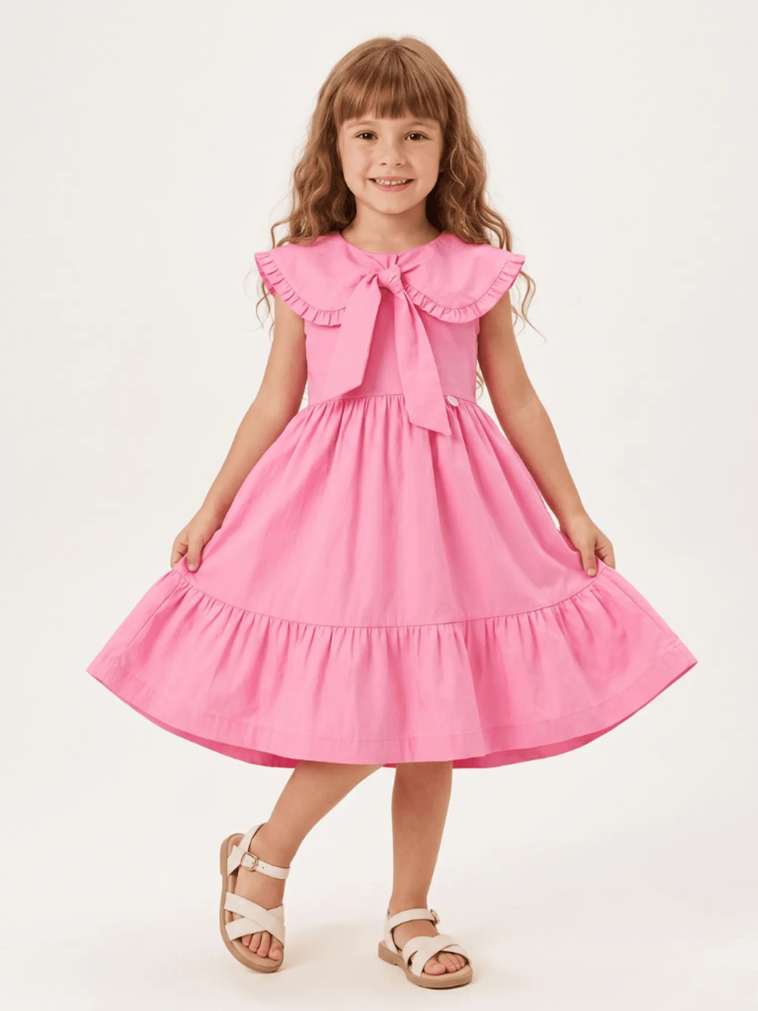 VESTIDO RENATA EM TRICOLINE LISO N2 ROSA